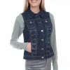 Scully Leather Company Women's Honey Creek Collection Vest: Denim Lace Up Panels