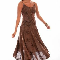 Scully Leather Company Ladies' Women's Honey Creek Collection Dress: Spaghetti Straps Copper