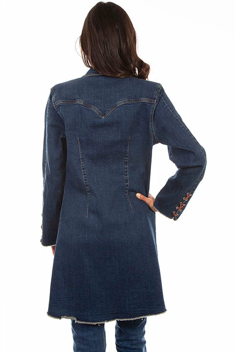 Scully Leather Company Women's Honey Creek Jacket Collection: Long Denim Jacket Ladies' 4 Scully Leather Company Women's Honey Creek Jacket Collection: Long Denim Jacket Ladies'