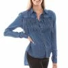 Scully Leather Company Women's Honey Creek Collection Blouse: Denim Western Fringe Ladies' 1 Scully Leather Company Women's Honey Creek Collection Blouse: Denim Western Fringe Ladies'