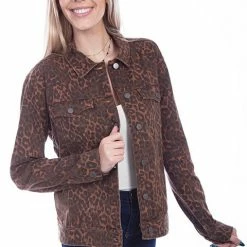 Scully Leather Company Ladies' Women's Honey Creek Jacket Collection: Leopard Denim