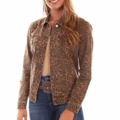 Scully Leather Company Ladies' Women's Honey Creek Jacket Collection: Leopard Denim