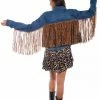 Scully Leather Company Ladies' Women's Honey Creek Jacket Collection: Denim Leopard Fringe