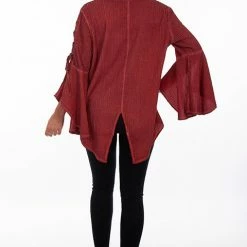 Scully Leather Company Women's Honey Creek Collection Blouse: Tunic Lace Up Sleeves Ladies'