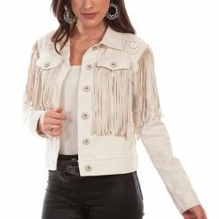 Scully Leather Company Ladies' Women's Honey Creek Jacket Collection: Off White Fringe