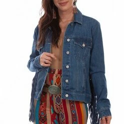 Scully Leather Company Women's Honey Creek Jacket Collection: Denim Fringe Ladies'