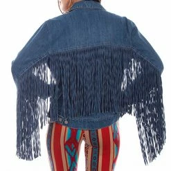 Scully Leather Company Women's Honey Creek Jacket Collection: Denim Fringe Ladies'