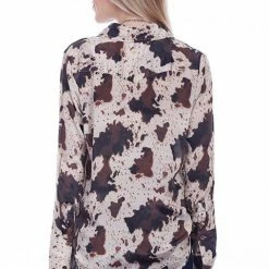 Scully Leather Company Ladies' Women's Honey Creek Collection Blouse: Cow Print