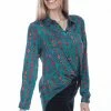 Scully Leather Company Ladies' Women's Honey Creek Collection Blouse: Turquoise Diamonds
