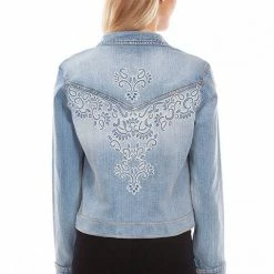 Scully Leather Company Women's Honey Creek Jacket Collection: Beaded Denim Jean Ladies'