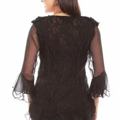 Scully Leather Company Women's Honey Creek Collection Blouse: 3/4 Sleeves, Double Ruffle Cuffs 11 Scully Leather Company Women's Honey Creek Collection Blouse: 3/4 Sleeves, Double Ruffle Cuffs