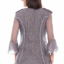 Scully Leather Company Women's Honey Creek Collection Blouse: 3/4 Sleeves, Double Ruffle Cuffs 12 Scully Leather Company Women's Honey Creek Collection Blouse: 3/4 Sleeves, Double Ruffle Cuffs