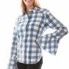Scully Leather Company Women's Honey Creek Collection Blouse: Checkered Bell Sleeves