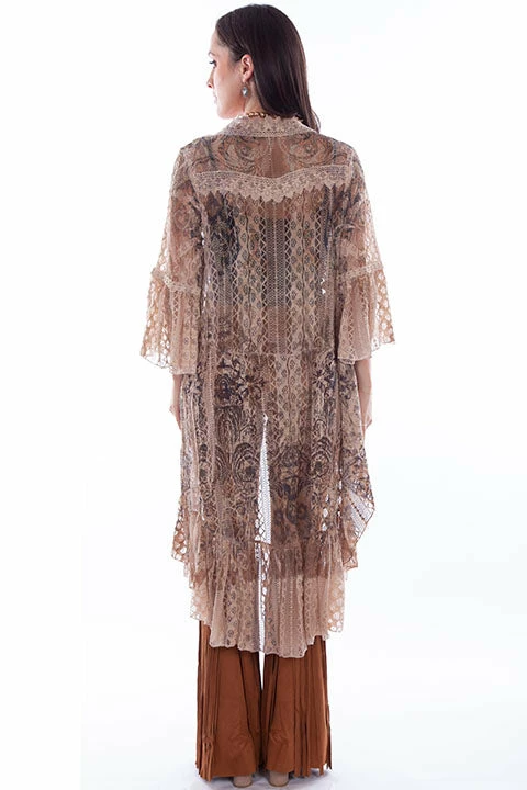 Scully Leather Company Women's Honey Creek Collection Cardigan: Lace Ruffles Crochet Trim 4 Scully Leather Company Women's Honey Creek Collection Cardigan: Lace Ruffles Crochet Trim