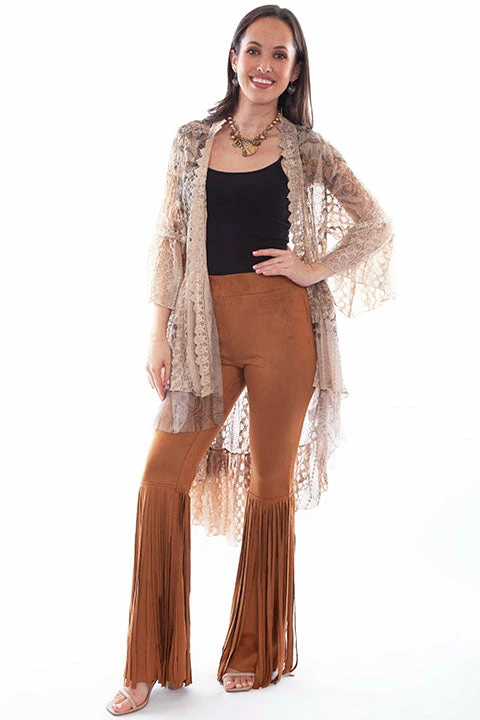 Scully Leather Company Women's Honey Creek Collection Cardigan: Lace Ruffles Crochet Trim 3 Scully Leather Company Women's Honey Creek Collection Cardigan: Lace Ruffles Crochet Trim