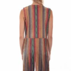 Scully Leather Company Women's Honey Creek Vest Collection: Serape Print Fringe