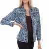 Scully Leather Company Women's Honey Creek Jacket Collection: Blue Leopard Denim 2 Scully Leather Company Women's Honey Creek Jacket Collection: Blue Leopard Denim