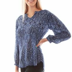 Scully Leather Company Ladies' Women's Honey Creek Collection Blouse: Crepe Kaftan