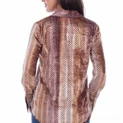 Scully Leather Company Women's Honey Creek Collection Blouse: Velvet Animal Print Ladies'