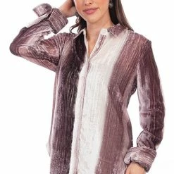 Scully Leather Company Ladies' Women's Honey Creek Collection Blouse: Velvet Stripe