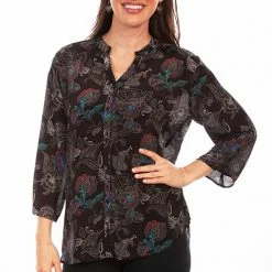Scully Leather Company Women's Honey Creek Collection Blouse: Paisley Print Ladies'