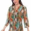 Scully Leather Company Women's Honey Creek Collection Blouse: Watercolor Print Ladies'