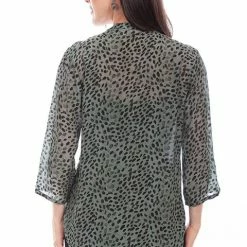 Scully Leather Company Women's Honey Creek Collection Blouse: Animal Print Ladies'