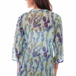 Scully Leather Company Ladies' Women's Honey Creek Collection Blouse: Aqua Print