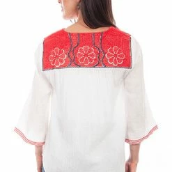 Scully Leather Company Women's Honey Creek Collection Blouse: Cross Stitch Knit Pattern Ladies'