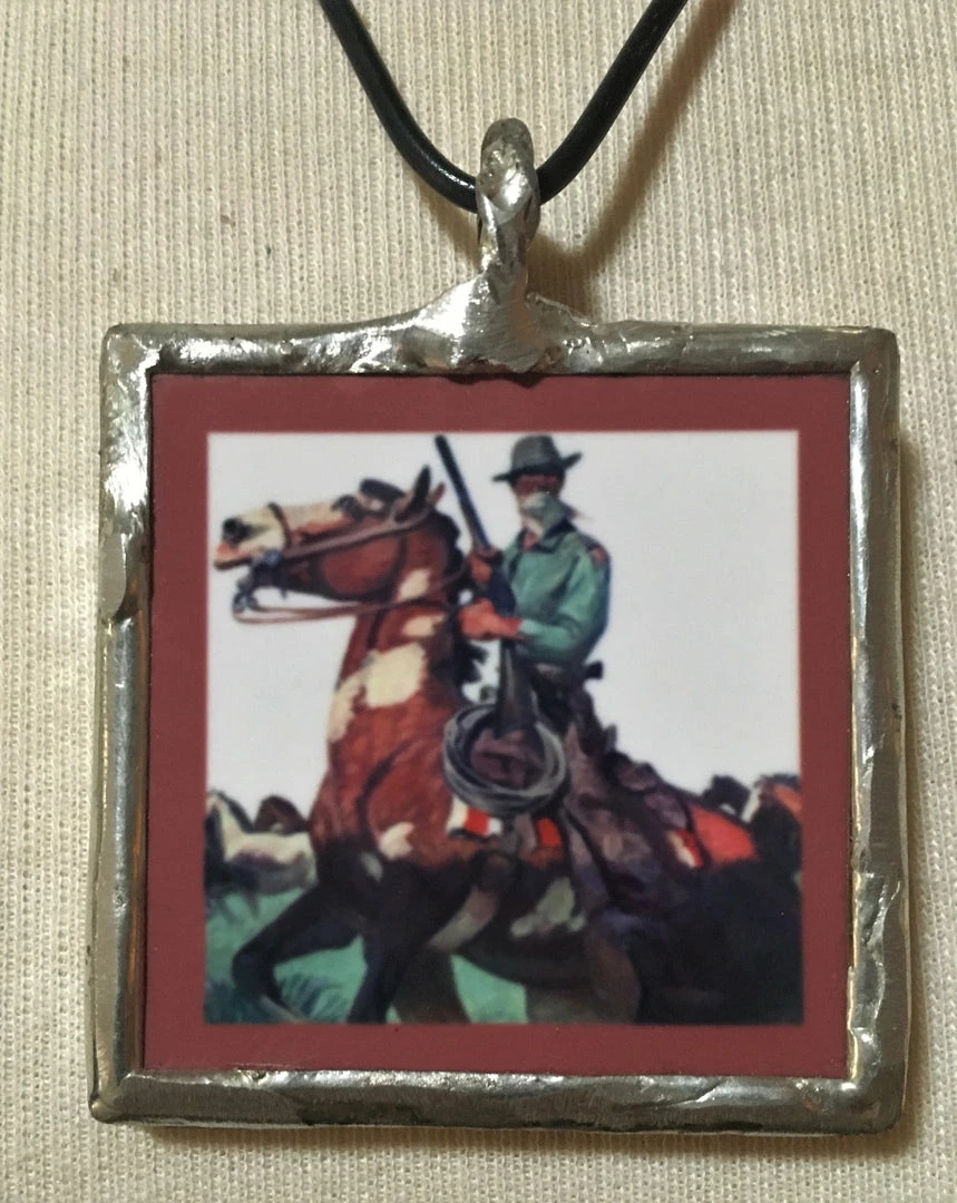 TXLC Custom Tile Ladies' Ceramic Tile Necklace: On The Run 4 TXLC Custom Tile Ladies' Ceramic Tile Necklace: On The Run