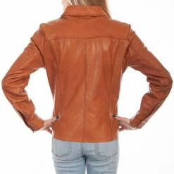 Scully Leather Company Ladies' Women's Leather Jacket Collection: Scully Contemporary Style Cognac