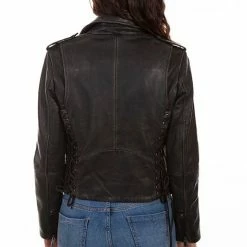 Scully Leather Company Women's Leather Jacket Collection: Scully Embroidered Motorcycle