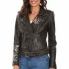 Scully Leather Company Women's Leather Jacket Collection: Scully Embroidered Motorcycle
