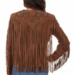 Scully Leather Company Ladies' Women's Leather Jacket Collection Suede: Scully Western Fringe Beads