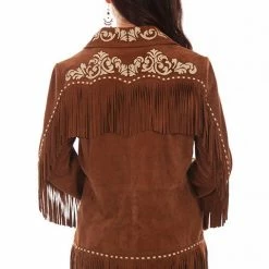 Scully Leather Company Women's Leather Jacket Collection Suede: Scully Western Fringe Embroidered Ladies'