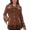 Scully Leather Company Women's Leather Jacket Collection Suede: Scully Western Fringe Embroidered Ladies'