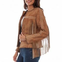 Scully Leather Company Women's Leather Jacket Collection Suede: Scully Western Fringe And Studs Ladies'