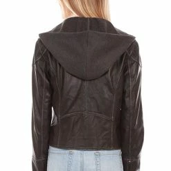 Scully Leather Company Women's Leather Jacket Collection: Scully Double Breasted With Hoodie Ladies'