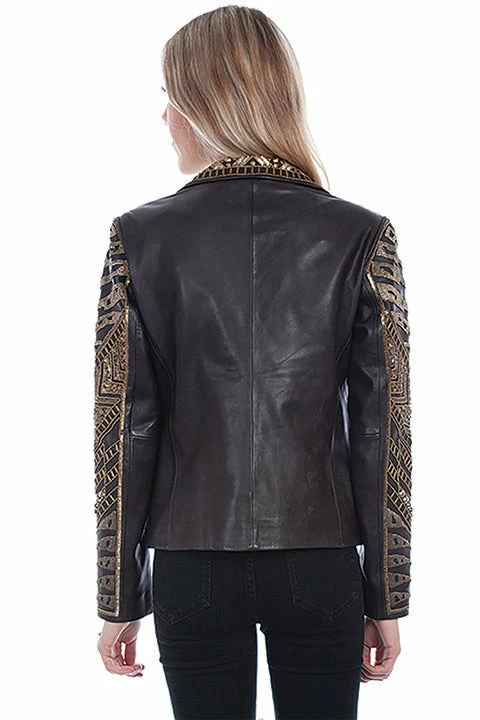 Scully Leather Company Ladies' Women's Leather Jacket Collection: Scully Beaded Lamb Blazer 4 Scully Leather Company Ladies' Women's Leather Jacket Collection: Scully Beaded Lamb Blazer