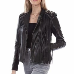 Scully Leather Company Ladies' Women's Leather Jacket Collection: Scully Fringe And Studs