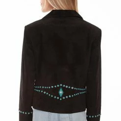 Scully Leather Company Women's Leather Jacket Collection: Scully Turquoise Studded Blazer Ladies'