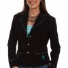 Scully Leather Company Women's Leather Jacket Collection: Scully Turquoise Studded Blazer Ladies'