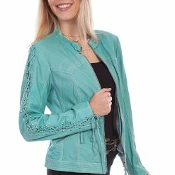 Scully Leather Company Women's Leather Jacket Collection: Scully Laced Sleeve Ladies'