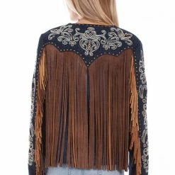 Scully Leather Company Women's Leather Jacket Collection Suede: Scully Western Fringe And Embroidery