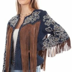 Scully Leather Company Women's Leather Jacket Collection Suede: Scully Western Fringe And Embroidery