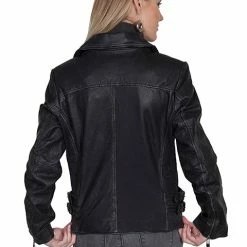 Scully Leather Company Women's Leather Jacket Collection: Scully Asymmetrical Zip Motorcycle