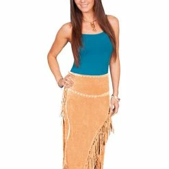Scully Leather Company Ladies' Women's Leather Collection Skirt: Scully Western Suede Fringe Wrap