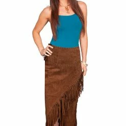 Scully Leather Company Ladies' Women's Leather Collection Skirt: Scully Western Suede Fringe Wrap