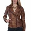 Scully Leather Company Women's Leather Jacket Collection: Scully Motorcycle Quilted Accents