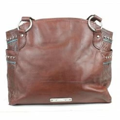 American West Handbags Ladies' American West Handbag Lady Lace Collection: Leather Western Half Moon Tote